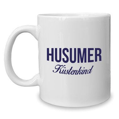 Kaffeebecher - Tasse - Husumer Kstenkind weiss-rot