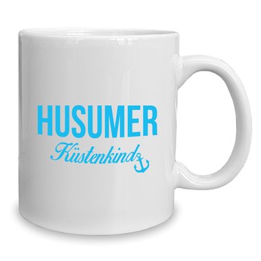 Kaffeebecher - Tasse - Husumer Kstenkind weiss-rot