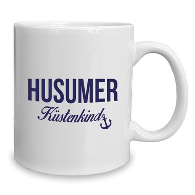 Kaffeebecher - Tasse - Husumer Kstenkind weiss-rot