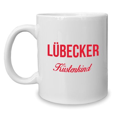 Kaffeebecher - Tasse - Lbecker Kstenkind weiss-cyan