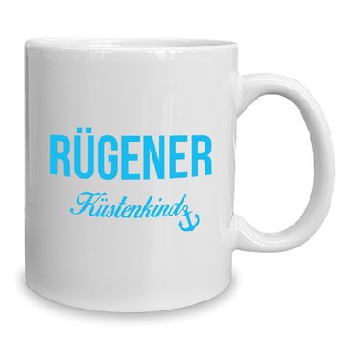 Kaffeebecher - Tasse - Rgener Kstenkind weiss-rot