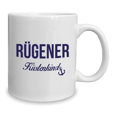 Kaffeebecher - Tasse - Rgener Kstenkind weiss-rot