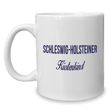 Kaffeebecher - Tasse - Schleswig Holsteiner Kstenkind weiss-cyan