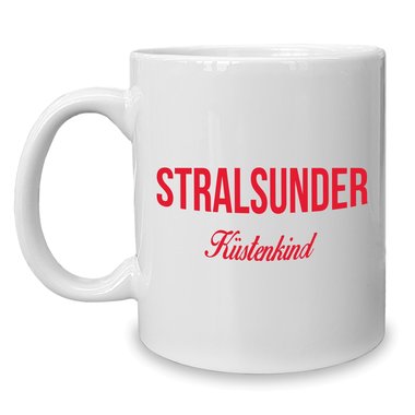 Kaffeebecher - Tasse - Stralsunder Kstenkind weiss-rot