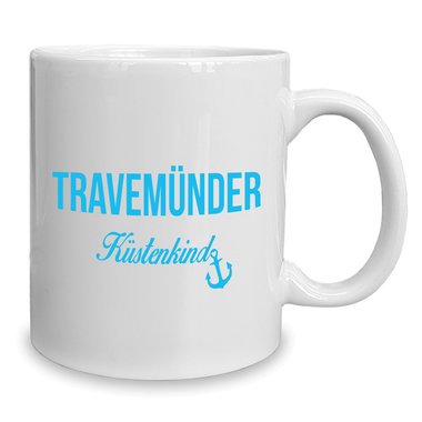 Kaffeebecher - Tasse - Travemnder Kstenkind weiss-rot