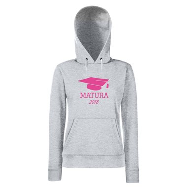 Damen Hoodie - Matura 2018 fuchsia-schwarz XS