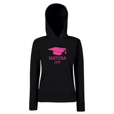 Damen Hoodie - Matura 2018 fuchsia-schwarz XS