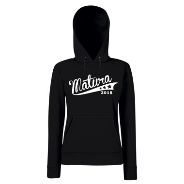 Damen Hoodie - Matura 2018 - mit Sternen schwarz-weiss L