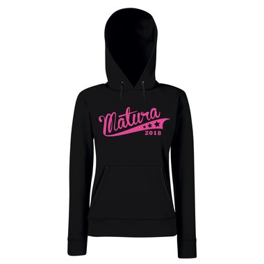 Damen Hoodie - Matura 2018 - mit Sternen schwarz-weiss L