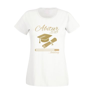 Damen T-Shirt - Abitur 2018 ...loading weiss-gold XXL