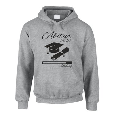 Herren Hoodie - Abitur 2018 loading mit Doktorhut schwarz-weiss XXXL