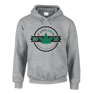 Herren Hoodie - Cannabis - Abitur 2018 schwarz-apfelgrn XS