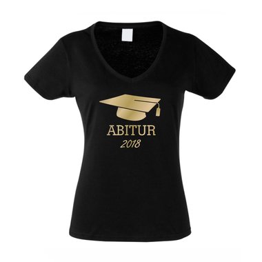 Damen T-Shirt V-Neck - Abitur 2018