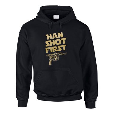 Herren Hoodie - Han Shot First grau-dunkelblau XS