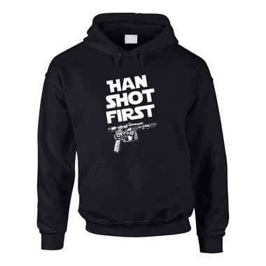 Herren Hoodie - Han Shot First grau-dunkelblau XS