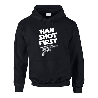 Herren Hoodie - Han Shot First schwarz-weiss 5XL