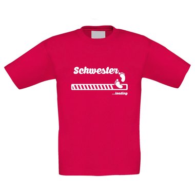 Kinder T-Shirt - Schwester loading fuchsia-weiss 98-104