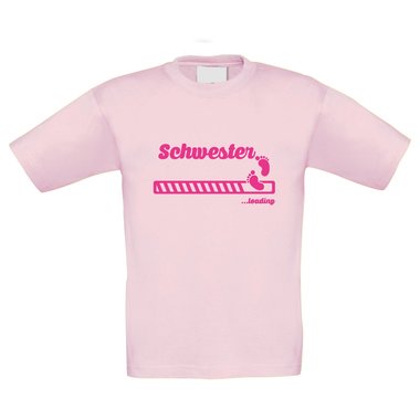 Kinder T-Shirt - Schwester loading fuchsia-weiss 98-104