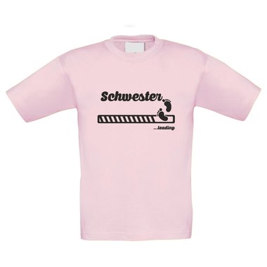 Kinder T-Shirt - Schwester loading fuchsia-weiss 98-104