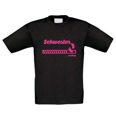 Kinder T-Shirt - Schwester loading fuchsia-weiss 98-104