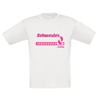 Kinder T-Shirt - Schwester loading fuchsia-weiss 98-104