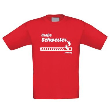 Kinder T-Shirt - Groe Schwester loading fuchsia-weiss 98-104