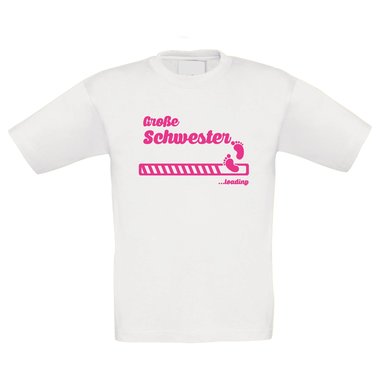 Kinder T-Shirt - Groe Schwester loading fuchsia-weiss 98-104