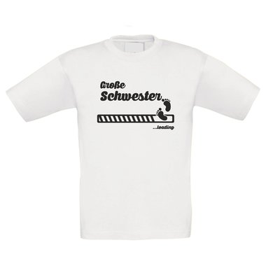 Kinder T-Shirt - Groe Schwester loading weiss-schwarz 152-164