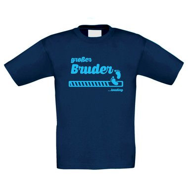 Kinder T-Shirt - Groer Bruder loading dunkelblau-cyan 98-104