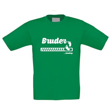 Kinder T-Shirt - Bruder loading dunkelblau-cyan 98-104