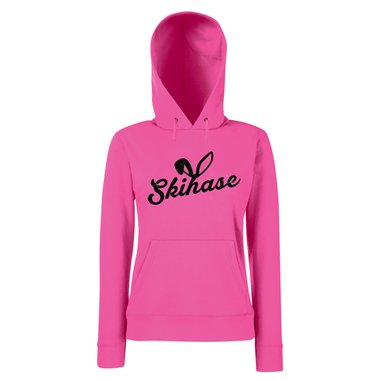 Damen Hoodie - Skihase schwarz-silberglitzer XS