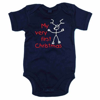 Baby Body - My very first Christmas weiss-gruen 68-80