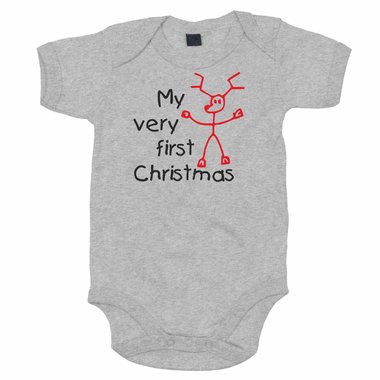 Baby Body - My very first Christmas weiss-gruen 68-80