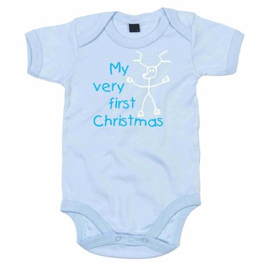 Baby Body - My very first Christmas weiss-gruen 68-80