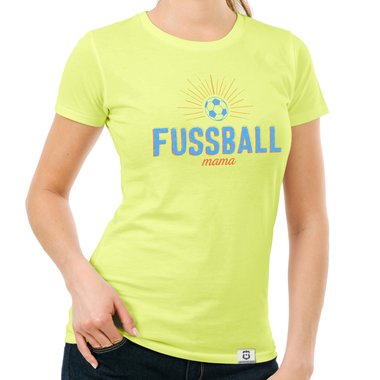 Damen T-Shirt - Fuball Mama weiss-hellblau XXL