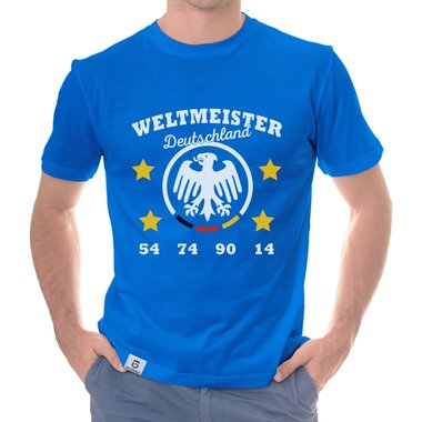 Herren T-Shirt - Deutschland Fuball Weltmeister 54 74 90 14 weiss-schwarz 5XL