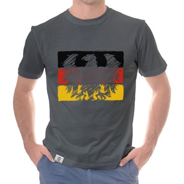 Herren T-Shirt - Fuball WM EM Bundesadler Deutschland Flagge