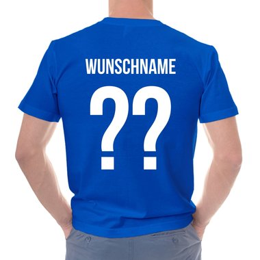 Herren T-Shirt - Deutschland - Flaggenlinien mit Wunschnamen und Wunschnummer dunkelgrau-weiss S