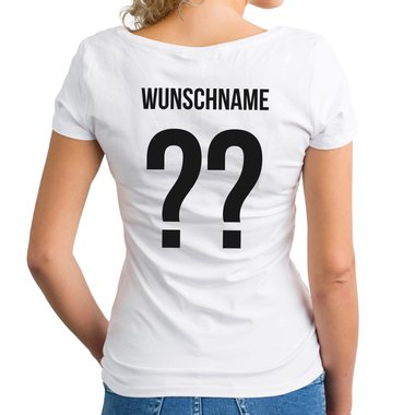 Damen Fuball T-Shirt V-Neck mit Wunschnummer und Wunschnamen