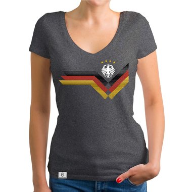 Damen T-Shirt V-Neck - Deutschland Fuball WM