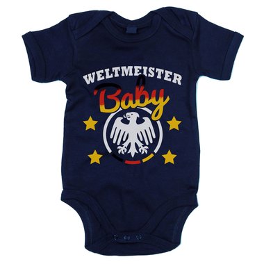 Baby Body - Fuball Weltmeister Baby weiss-schwarz 68-80