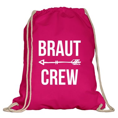 JGA Turnbeutel - Braut Crew weiss-schwarzglitzer