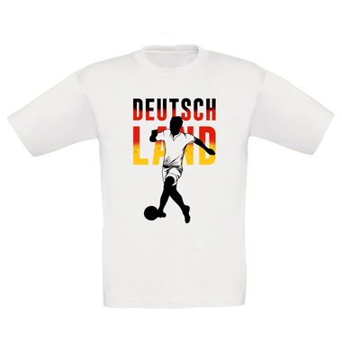 Kinder T-Shirt - Fuball Deutschland weiss-schwarz 152-164