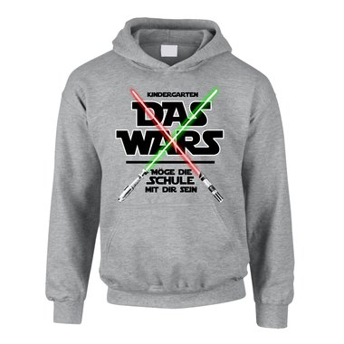 Einschulungs Hoodie - Das Wars - Mge die Schule mit dir sein schwarz-weiss 152-158