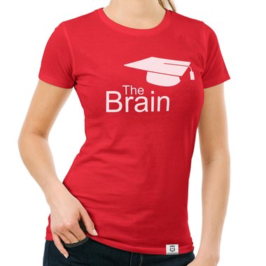 Damen T-Shirt - The Brain weiss-schwarz XXL