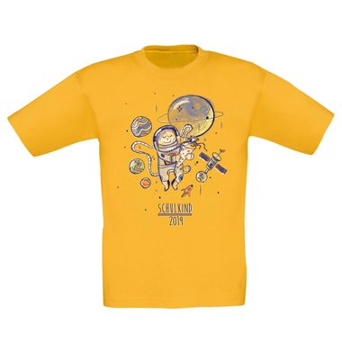 Kinder T-Shirt - Astronaut - Schulkind 2018 weiss-dunkelblau 152-164