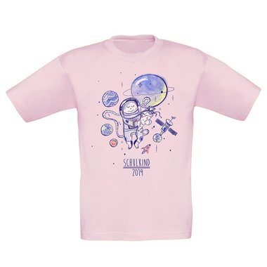 Kinder T-Shirt - Astronaut - Schulkind 2018 weiss-dunkelblau 152-164