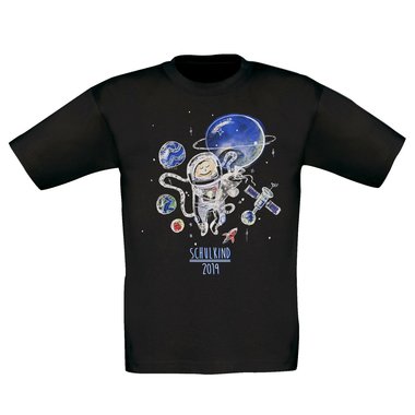 Kinder T-Shirt - Astronaut - Schulkind 2018 weiss-dunkelblau 152-164