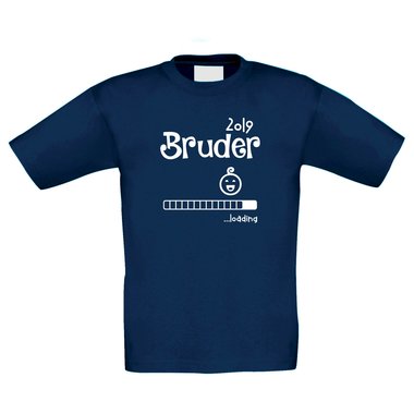 Kinder T-Shirt - Bruder 2019 loading dunkelblau-weiss 98-104