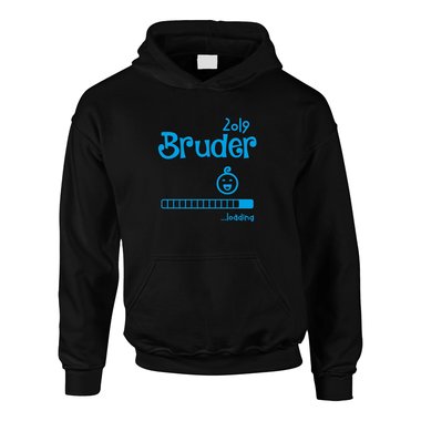 Kinder Hoodie - Bruder 2019 loading schwarz-cyan 98-104